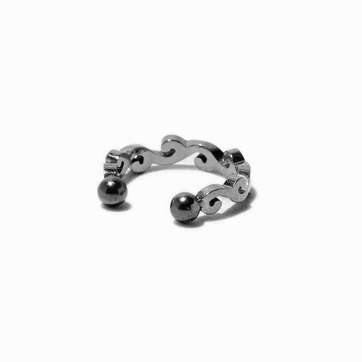 Silver-tone Titanium Twisted Faux Nose Hoop