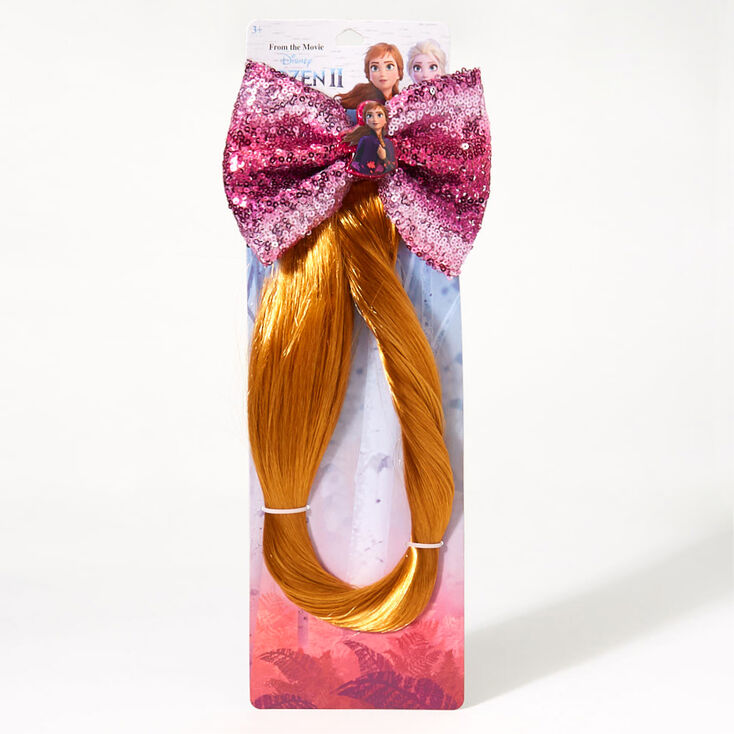 Barrette &agrave; cheveux Anna avec n&oelig;ud &agrave; sequins et fausse queue de cheval La Reine des Neiges 2 de &copy;Disney,