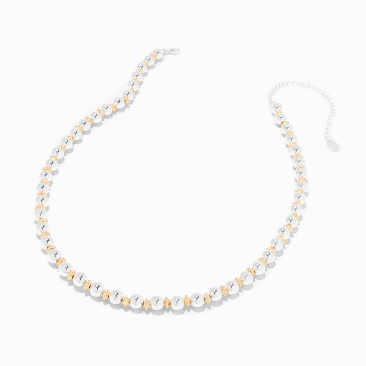 Silver-tone &amp; Gold-tone Beaded Necklace,