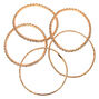Rose Gold-tone Rhinestone Stretch Bracelets - 5 Pack,