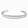 Silver-tone Braided Woven Cuff Bracelet,