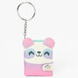 Glitter Ombre Panda Mini Diary Keychain - Pink,