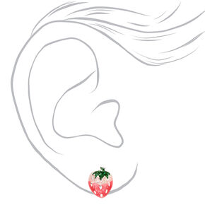 Shimmering Strawberry Stud Earrings,