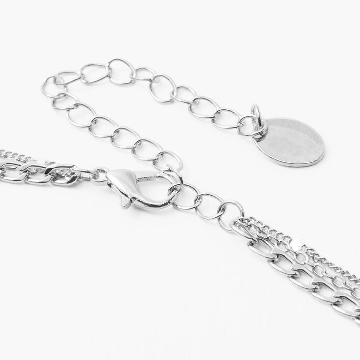 Teardrop Pearl Silver Multi Strand Necklace,