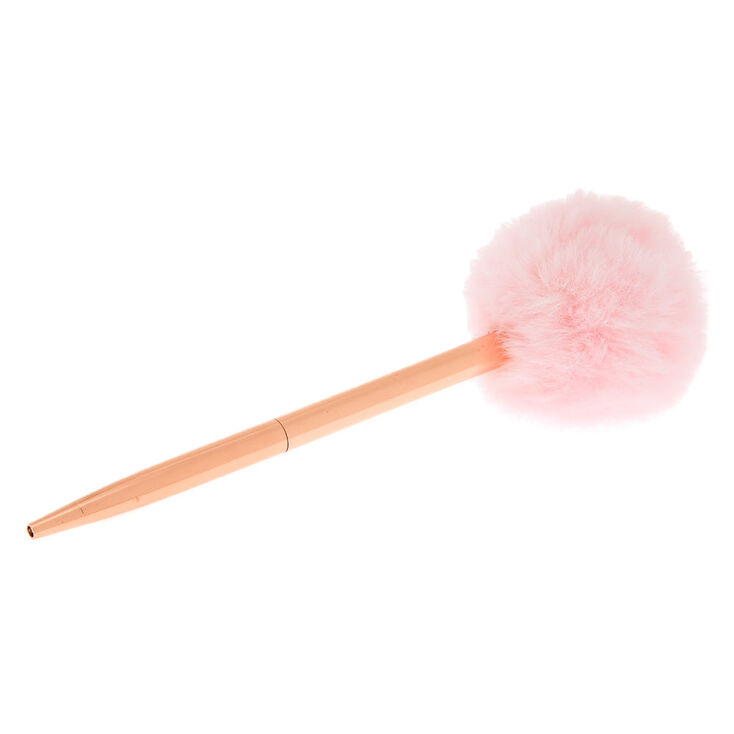 Stylo &agrave; pompon licorne rose,