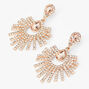 Rose Gold 1&quot; Rhinestone Teardrop Drop Earrings,