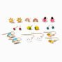 Gold-tone Bumble Bee Mixed Earrings Set - 9 Pack,