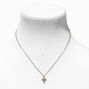 Gold-tone Crystal Cross Pendant Necklace,