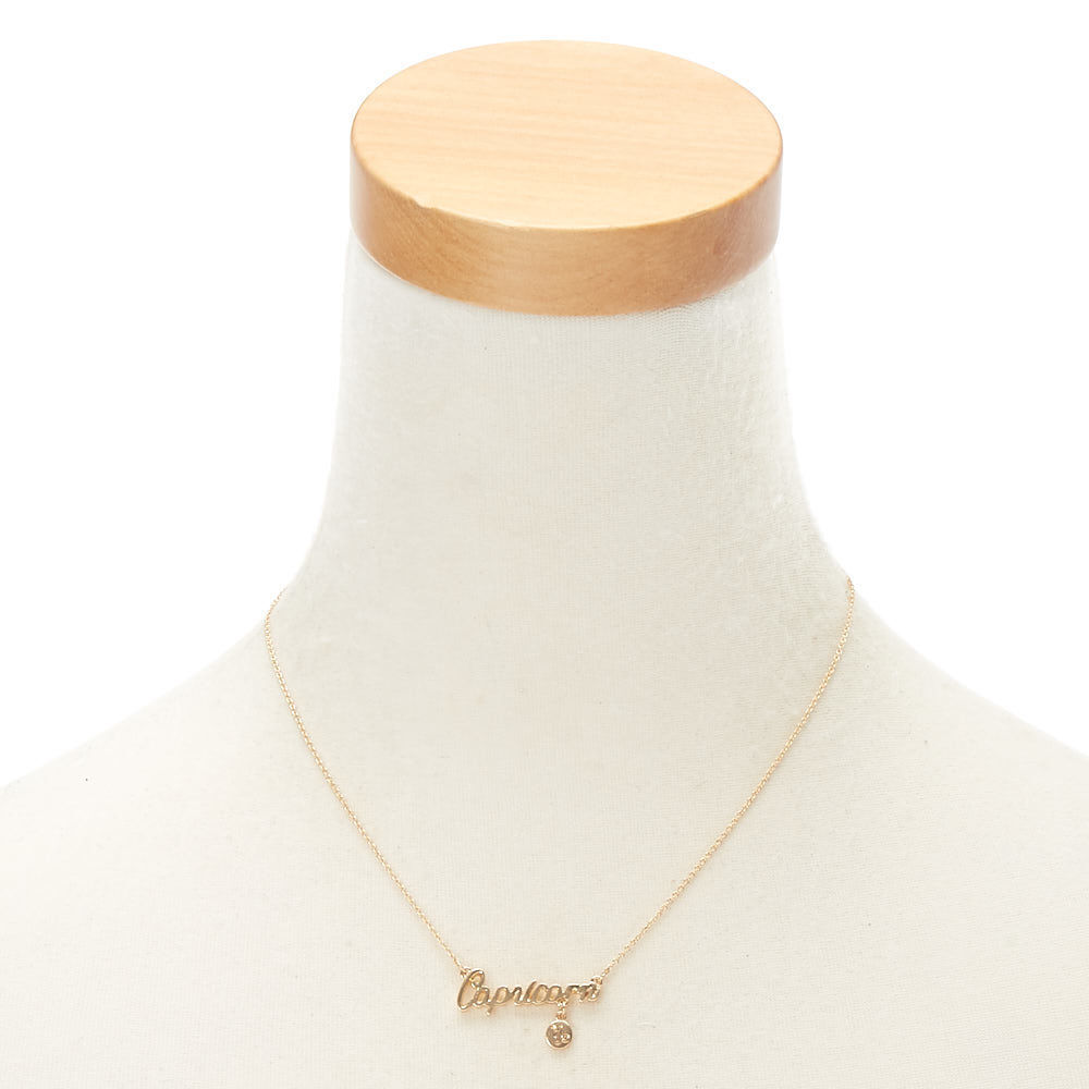 Collier à pendentif zodiaque doré Capricorne,