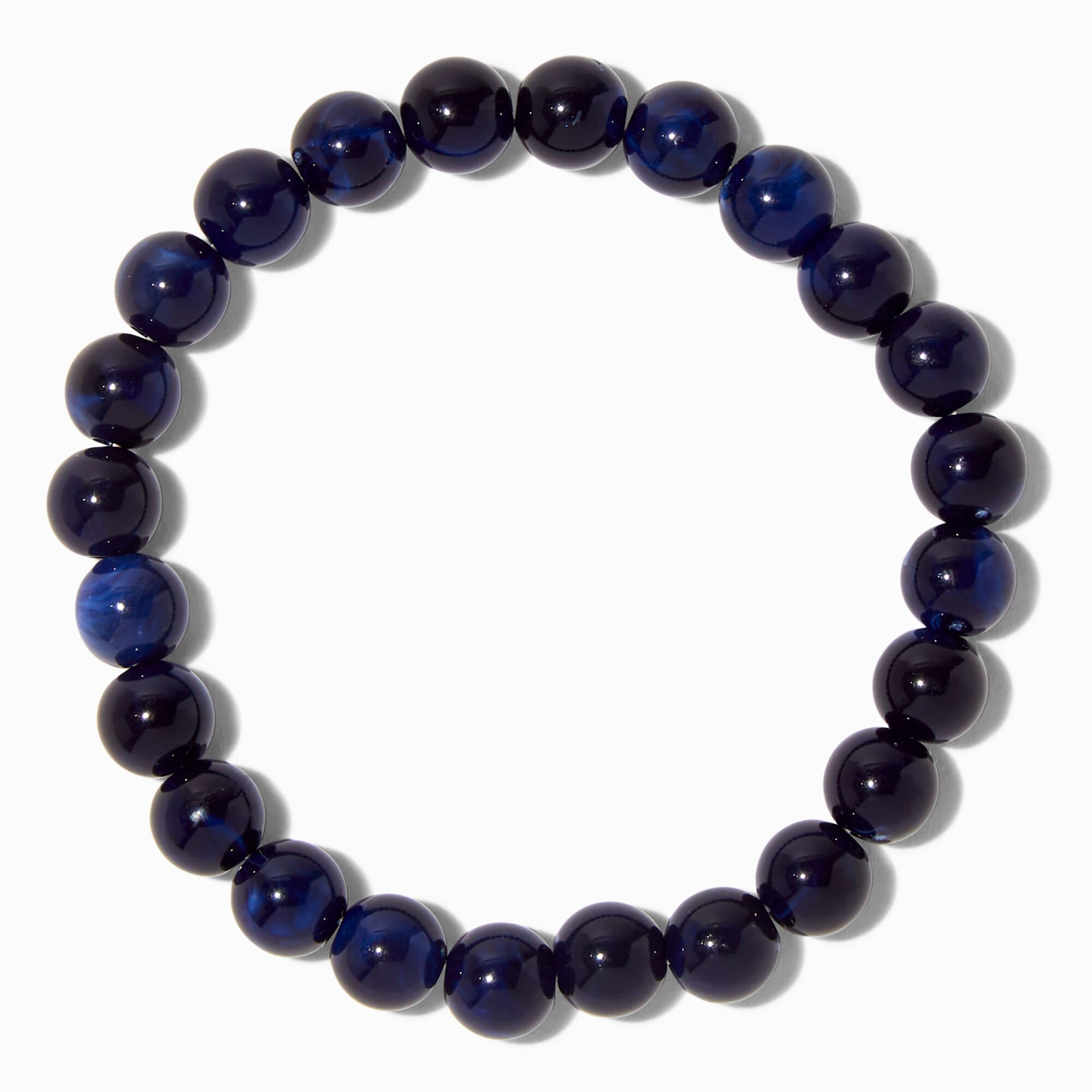 View Claires Beaded Stretch Bracelet Navy Blue information