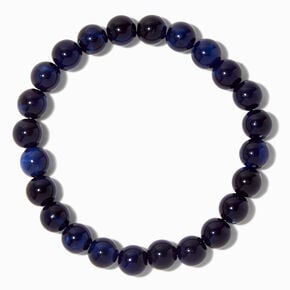 Bracelet &eacute;lastique perl&eacute; bleu marine,