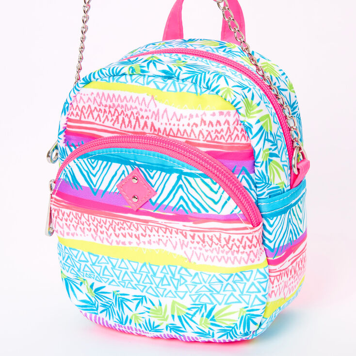 Claire's Mini sac à dos à bandoulière aztèque tropical