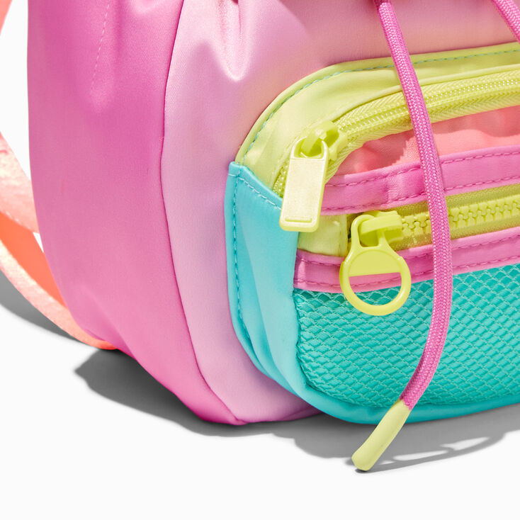 Pink Colorblock Small Backpack,