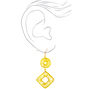 Gold 2.5&quot; Threaded Geometric Drop Earrings - Yellow,