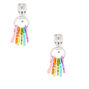 1&quot; Rainbow Keys Clip On Drop Earrings,
