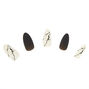 Matte Marble Stiletto Faux Nail Set - Gray, 24 Pack,