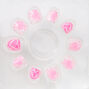 Claire&#39;s Club Pink Tie Dye Heart Vegan Press On Faux Nail Set &#40;10 Pack&#41;,