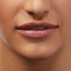 Gold-tone Titanium Double Row 18G Nose Ring,