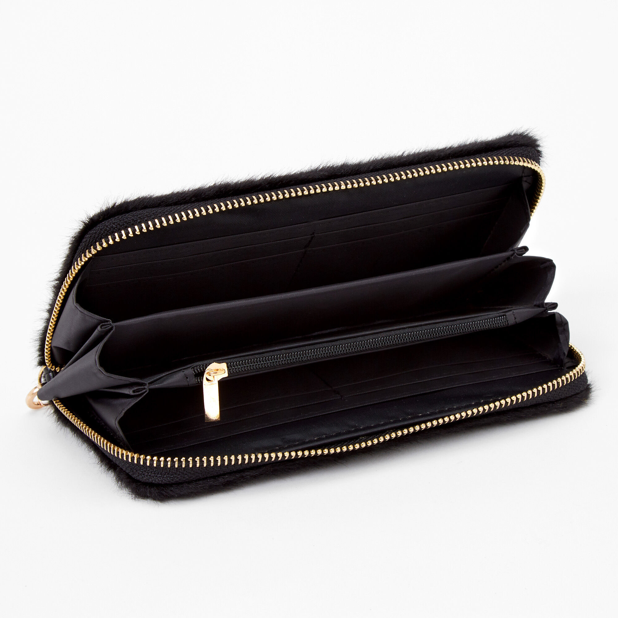Black Furry Wristlet,