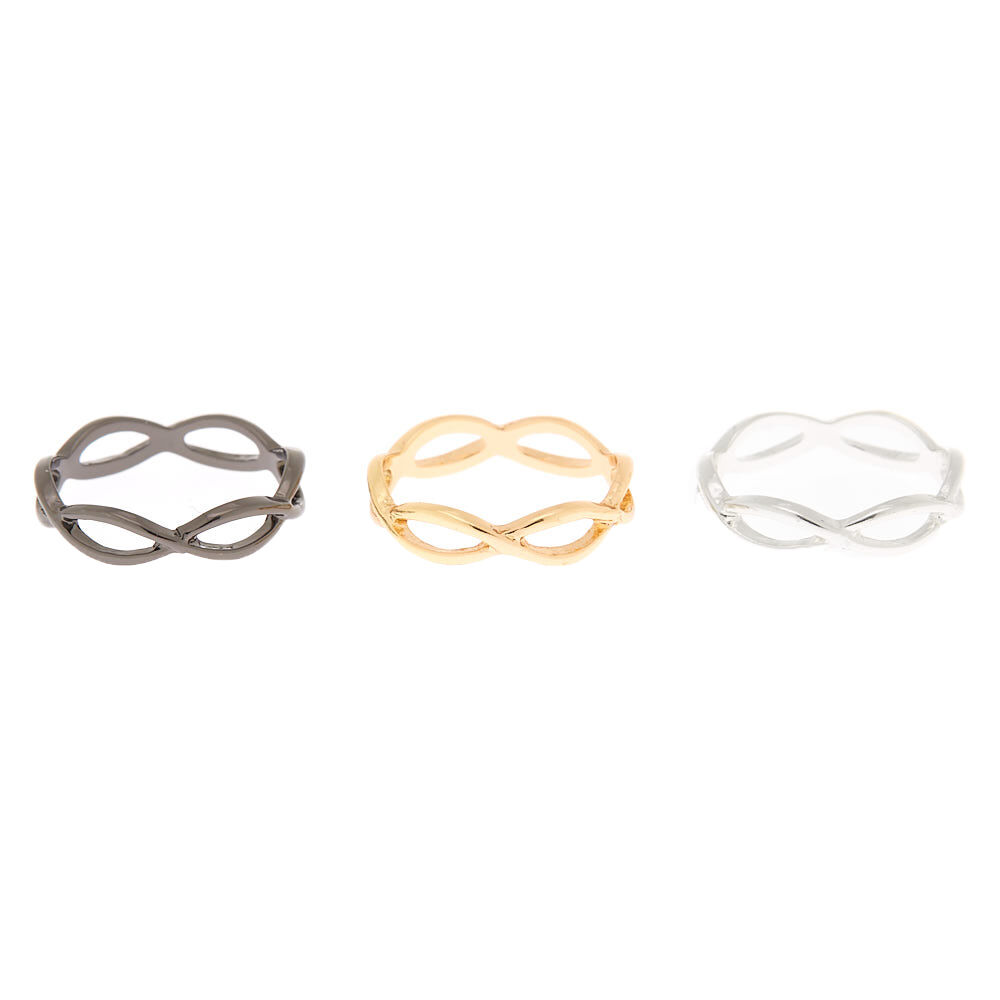 Mixed Metal Looped Midi Rings - 3 Pack,