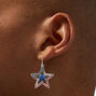 Red, White, &amp; Blue Embellished Star Outline 1&quot; Drop Earrings,