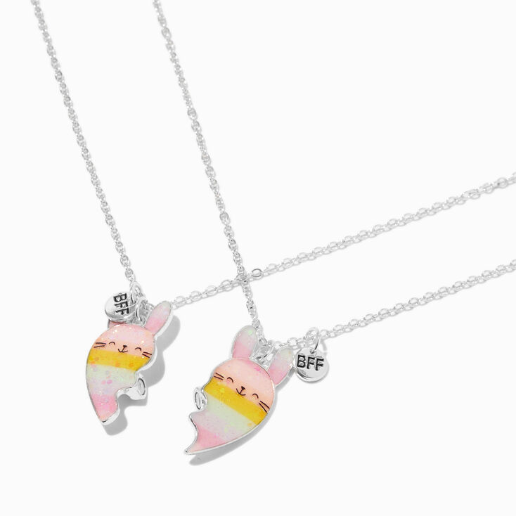 Best Friends Bunny Split Heart Pendant Necklaces - 2 Pack,