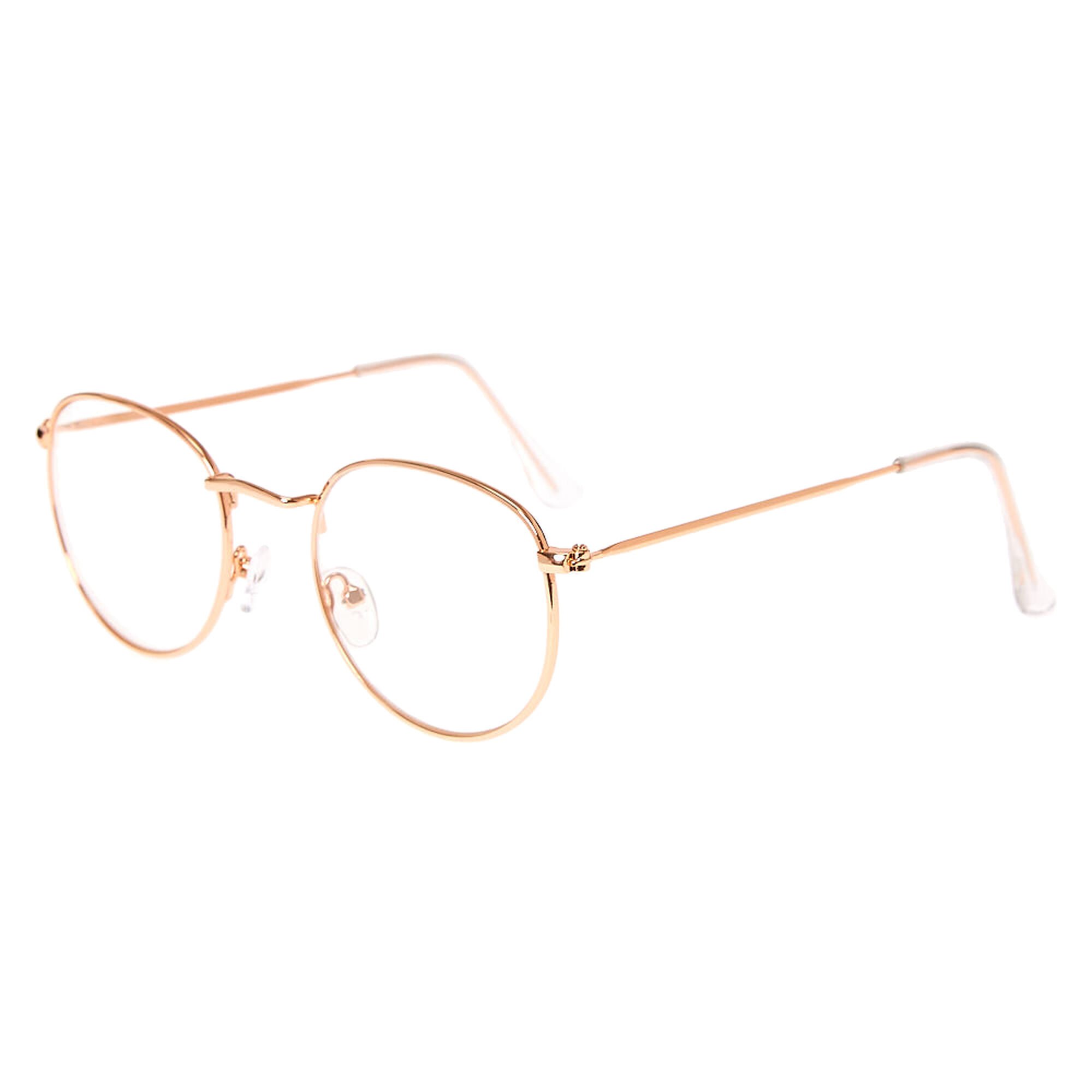 View Claires Rose Round Clear Lens Frames Gold information