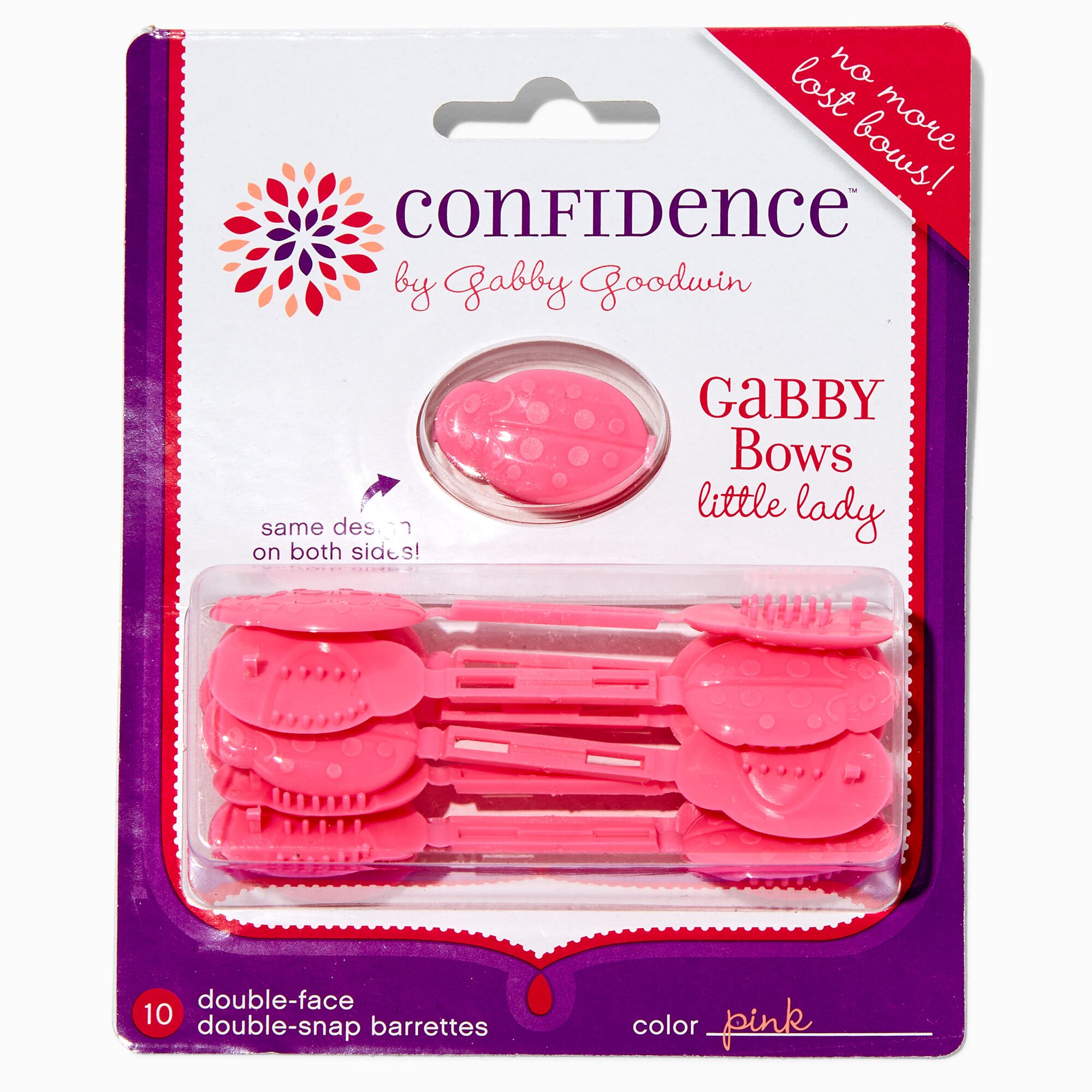 Confidence™ by Gabby Goodwin Gabby Bows Pink Little Lady Double-Faced Double Snap Hair Clips - 10 Pack,