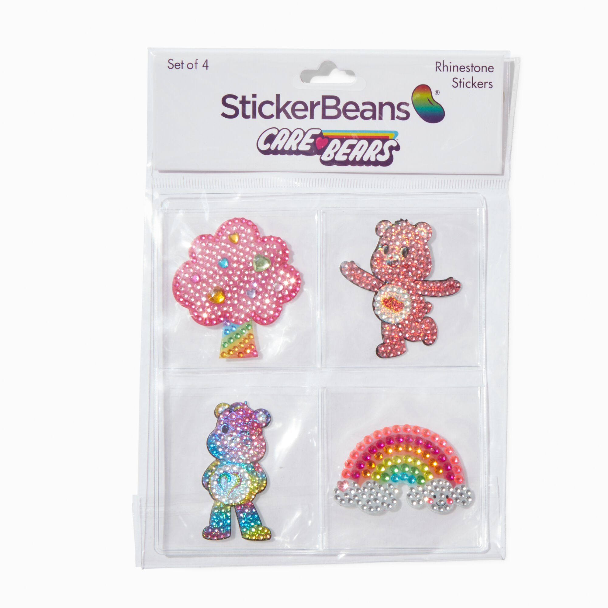 StickerBeans® x Care Bears™ Rainbow Rhinestone Sticker Set - 4 Pack,