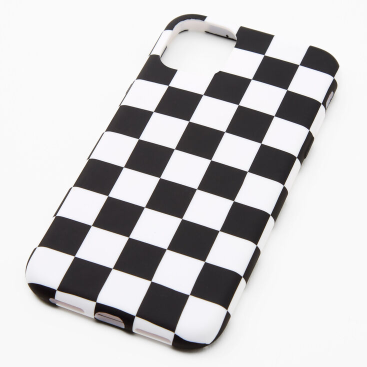 Black &amp; White Checkered Phone Case - Fits iPhone 11,
