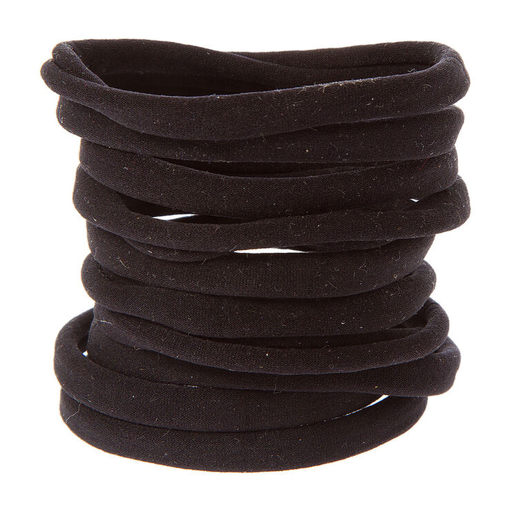 Rolled Hair Ties - Black, 10 Pack