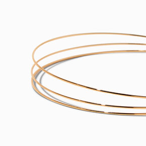Triple Row Thin Gold Headband,