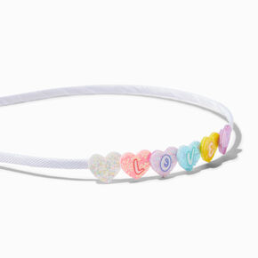 Claire&#39;s Club &#39;&#39;Love&#39;&#39; Glitter Heart Headband ,