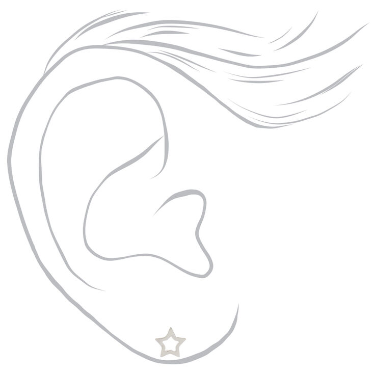 Sterling Silver Celestial Stud Earrings - 3 Pack,