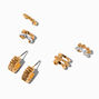 Gold-tone Textured Hoop &amp; Ear Cuff Stack - 3 Pack,