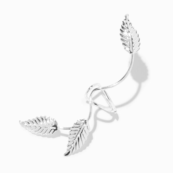 Silver Leaf Wrap Ear Cuff,