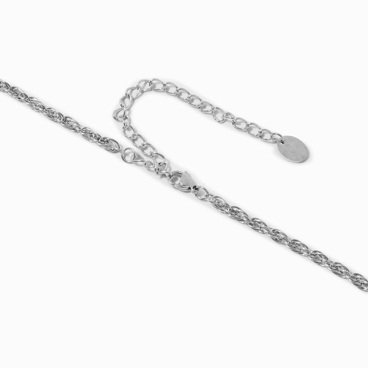 Silver-tone Stainless Steel Three-Rope Braided Chain Necklace,