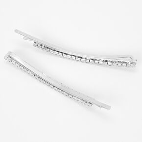 Silver-tone Rhinestone Hair Pins - 2 Pack,