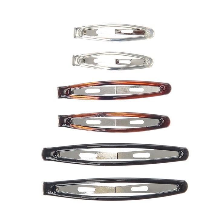Claire's Lot de 6 barrettes clic clac à effet gradué en métaux mixtes