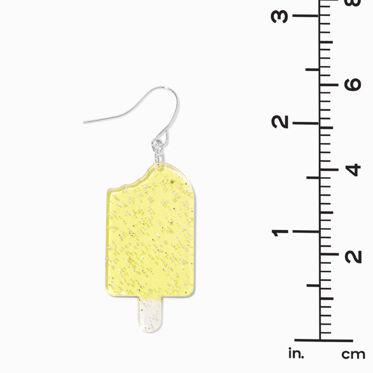 Yellow Glitter Ice Pop 2&quot; Drop Earrings,