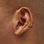 Manchette d&#39;oreille double cha&icirc;ne couleur dor&eacute;e,