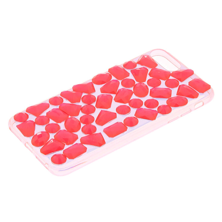 Coque de portable avec strass style bijou rose bonbon - Compatible avec iPhone 6/7/8 Plus,