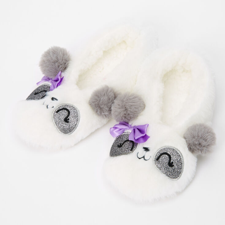 Furry Panda Slippers,