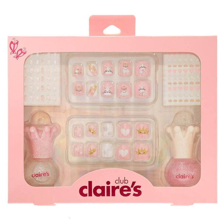 Claire&#39;s Club Pink Glitter Ballerina Nail Art Set,