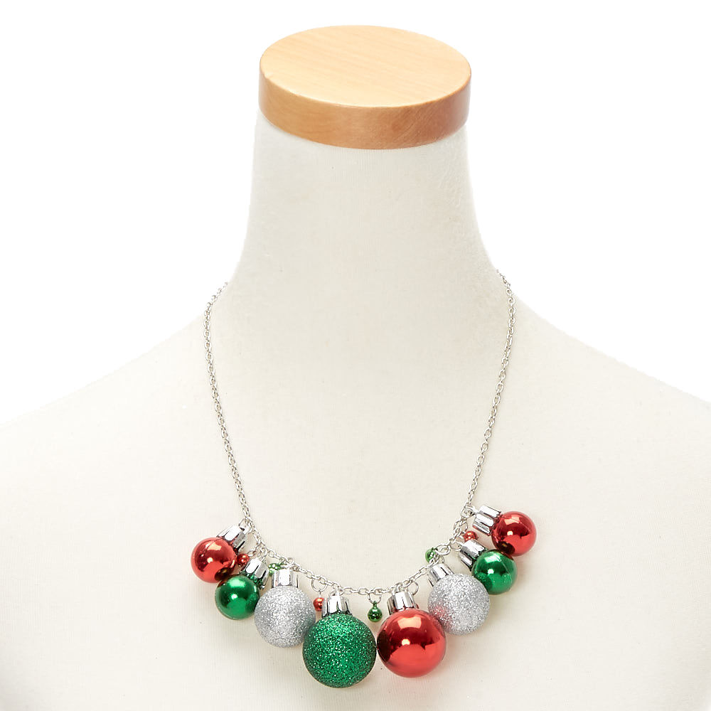 Collier avec boules et clochettes de Noël,