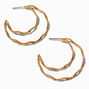 Gold-tone Double Wiggle Crescent Moon Hoop Earrings,