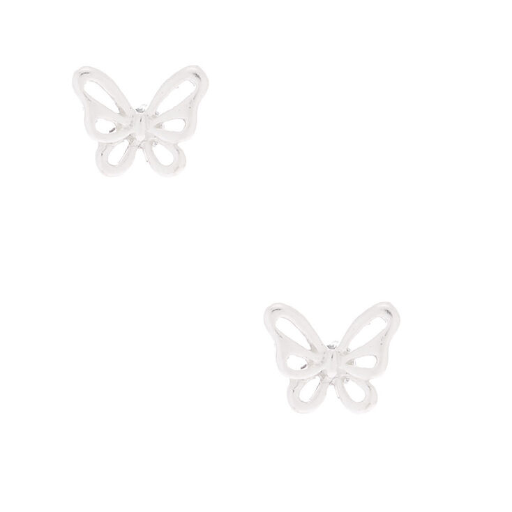 Claire's Clous d'oreille papillon couleur argenté