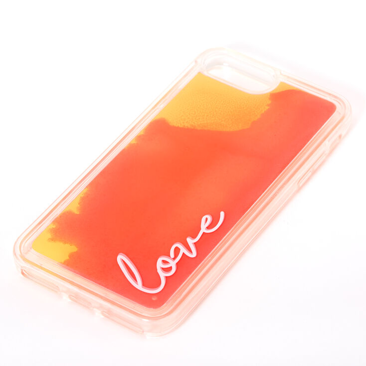 Love Neon Sand Liquid Fill Phone Case - Fits iPhone 6/7/8 Plus,