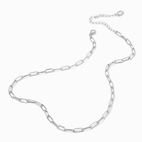 Silver-tone Medium Paperclip Short Chain Necklace,