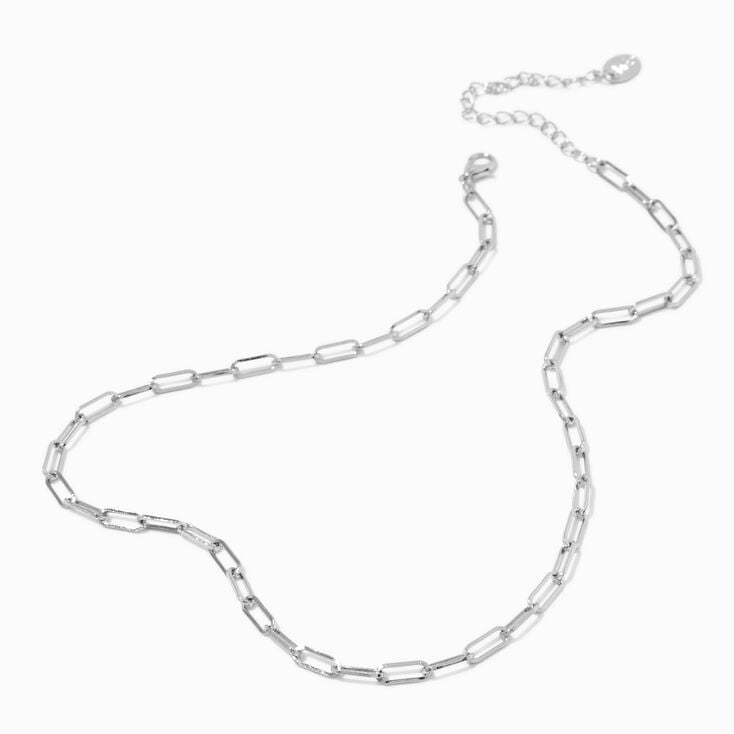 Silver-tone Medium Paperclip Short Chain Necklace,